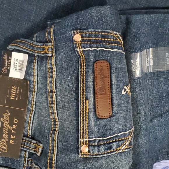 Wrangler mae mid-rise HT wash retro boot cut jeans size 24/00x34 new - Picture 11 of 12